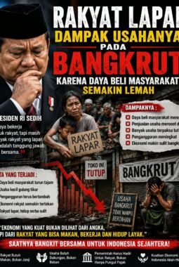 Prof DR Sutan Nasomal : Presiden Harus Sadar. Bisa Terjadi Krisis Kelaparan Meluas. Pedagang Dengan Modal Kecil Mengalami Kebangkrutan Dampak Daya Beli Masyarakat Hilang.